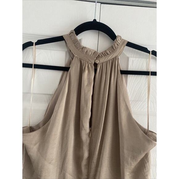 Elie Tahari Champagne sleeveless maxi Dress 12 event semi formal party resort - Picture 5 of 8